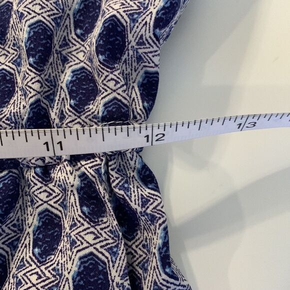 H&M blue sleeveless summer dress with pockets elastic waist mid length SZ 6 - Picture 13 of 14